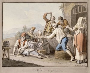 Makarónit evő neopoliták; Napolitani Egyél makarónit,
