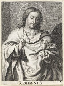 Szent János evangélista S. Johannes (cím a tárgyon) Krisztus, Mária és az apostolok (sorozat címe) alkotó: Schelte Adamsz. Bolswert (possibly)
