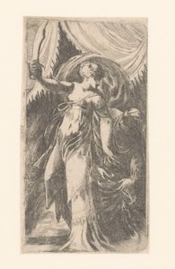 Judit Holofernész fejével egy zsákban alkotó: Schiavone (attributed to)