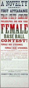 Női baseball meccset hirdető plakát (színes litho) alkotó: School American