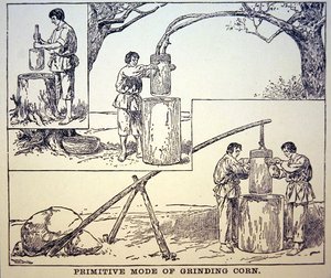 A kukorica őrlésének primitív módszere (litho) alkotó: School American