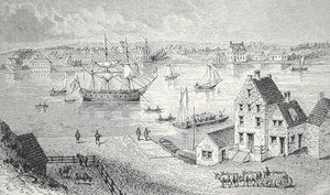 A komp, New York, 1750 körül (litho)