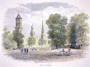 Yale Egyetem, New haven, Connecticut (színes litho) alkotó: School American
