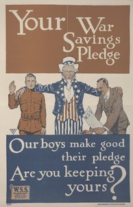 A háborús megtakarítási ígéret. Fiúk teljesítik fogadalmukat. Te betartod a tiédet alkotó: School American