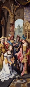 Salamon király Sába királynőjét fogadja alkotó: School Antwerp