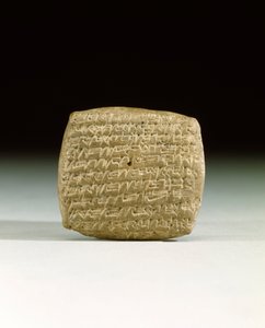 Egy régi asszír ékírásos tábla a kappadókiai Kanesh-i kereskedőkolóniáról, amely a lejárt számlák kifizetését követeli, ie 1900-1800 körül (kő)