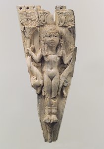 Domborműves lóhomlokzat oroszlánokkal körülvett női alakkal, Kr.e. 9–8. század (elefántcsont) alkotó: School Assyrian