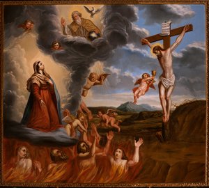 Szent Mária közvetítése a tisztítótűzért. 17. század vége (festmény)