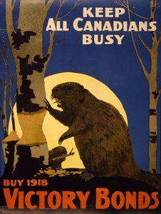 Legyen elfoglalva minden kanadai: 1918 Victory Bonds vásárlás, 1918 körül (színes litho)