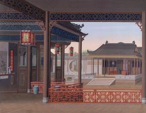 Hozzáadás. Vagy. 2189 Rajz egy kínai tisztviselő házának belsejéről alkotó: School Chinese