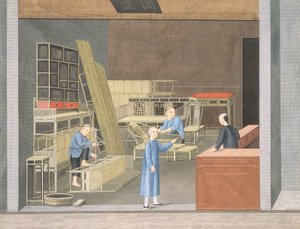 Bambusz bútorbolt (gouache és akvarell, papír) alkotó: School Chinese