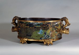 Kínai művészet: pot cache a cloisonne-i e-mailben. 16. századi Párizs, díszítőművészet alkotó: School Chinese