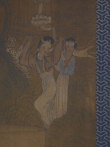 Öt nő egy körmenetben (tinta és szín a selyemen) alkotó: School Chinese