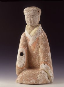 Az udvarhölgy. Kína, Nyugat-Han korszak (206 AV - 220 AD), 60 cm H. Terrakotta szobrocska. alkotó: School Chinese