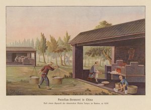Porcelánkészítés Kínában (színes litográfia) alkotó: School Chinese