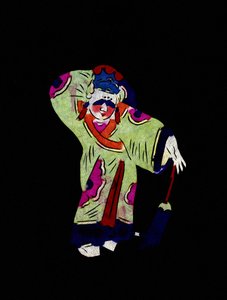 Férfi karakter. Festett papírvágás vagy "Jian Zhi", kínai népművészet, Pekin. alkotó: School Chinese