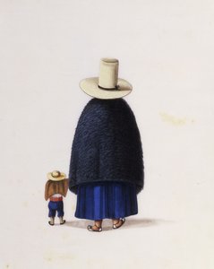 Anya és gyermeke, 1860 körül (akvarell rizspapíron) alkotó: School Chinese