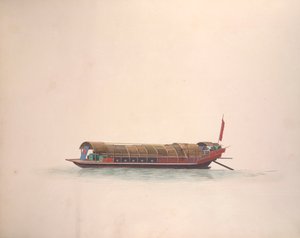 Zenészhajó, 1800-2005 körül (akvarell, papír) alkotó: School Chinese