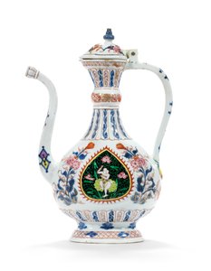 Rose-Imari kancsó és fedél a közel-keleti piac számára, 18. század második negyede (kerámia) alkotó: School Chinese