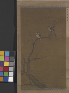 Két madár egy vörös juharon, 1350 körül (tinta és szín, selyem) alkotó: School Chinese