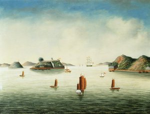 Kanton környékének látképe, 1850 körül (olaj, vászon) alkotó: School Chinese