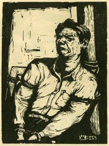 Wang Shu-i hadifogoly. Fametszet, in: "Woodcuts of war-time China 1937-1945", Sanghaj. alkotó: School Chinese