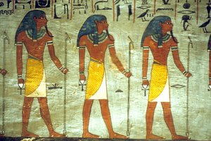 Ókori Egyiptom, festmény, I. Ramszesz sírja, Théba, Az alvilág istenei alkotó: School Egyptian