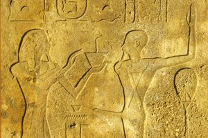 Ókori Egyiptom, Falfestés/faragás, Karnak/Luxor templom, Hatsepszut tömjént kínál Min Istennek alkotó: School Egyptian