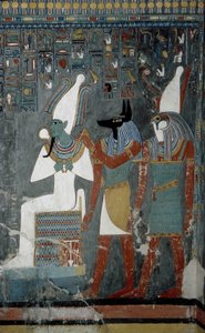 Luxor, Théba: A Királyok Völgye, Horemheb (-1343 - -1314), egyiptomi fáraó sírja, amelyen megjelenik Ízisz istennő. alkotó: School Egyptian