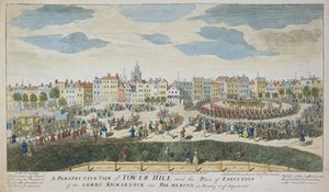 A Tower Hill és a Kilmarnock és Balmerino lordok kivégzésének helye a Tower Hillről
