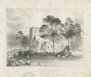 Biddulph (régi) templom: litográfia, és [?XIX. század] (nyomtatás) alkotó: School English