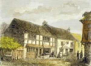 William Shakespeare születési helye (színes metszet) alkotó: School English