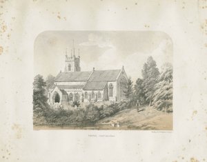 Colwich templom: színezett litográfia alkotó: School English