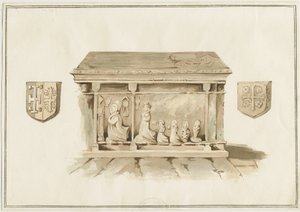 Eccleshall templom – Bentham püspök sírja: vízfestmény, nd [?19. század] (festmény) alkotó: School English