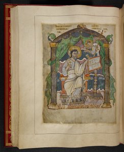 Szent Máté evangélista portréja az Æthelstan evangéliumokból (más néven Koronázási evangéliumok)