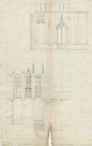 Lichfield katedrális belseje – West End of Choir: tollrajz, nd [c 1780] (rajz) alkotó: School English