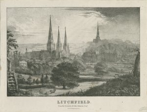 Lichfield - North West View: litográfia, és [?19. század] (nyomtatott) alkotó: School English