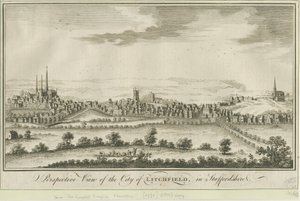 Lichfield – Délnyugati nézet: gravírozás, nd [1771] (nyomtatás) alkotó: School English