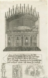 Lichfield katedrális - Püspöki sír [?Bishop Cornhill]: rézkarc, nd [?XVIII. század vége] (nyomat) alkotó: School English