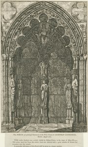 Lichfield katedrális – Nyugati ajtó: rézkarc, 1782. augusztus (nyomtatott) alkotó: School English