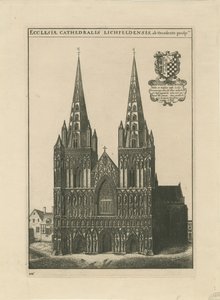 Lichfield katedrális – Nyugati front: metszet, és [?17. század vége] (nyomtatott) alkotó: School English