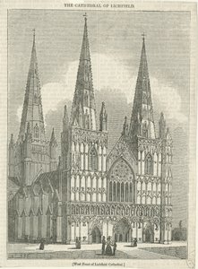 Lichfield katedrális – nyugati front: fametszet, és [?XIX. század] (nyomtatott) alkotó: School English