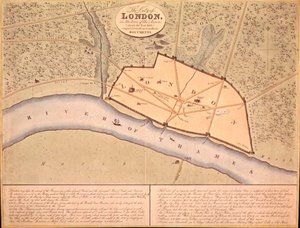London térképe a Saxon Times-ban, i.sz. 900-950 körül (metszet)