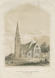 Pensnett Church – „Szent Márk templom”: színezett litográfia, és [ (nyomtatás) alkotó: School English