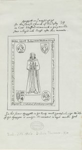 Rugeley templom (régi) - John Weston emlékműve: toll- és tusrajz alkotó: School English