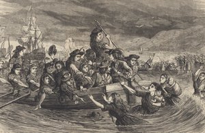 A vadlibák – jakobita ír katonák 1691-ben elhagyják Limericket Franciaországba (metszet) alkotó: School English