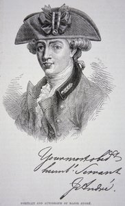John Andre őrnagy portréja és autogramja (litho)