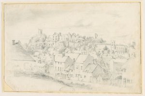 Tutbury - Város, templom és kastély: ceruzarajz, nd [?19. század] (rajz) alkotó: School English