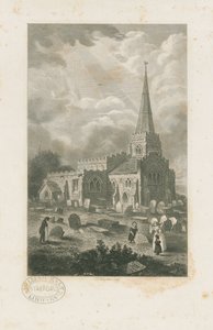 Wolstanton templom: metszet, és [?XIX. század] (nyomtatás) alkotó: School English
