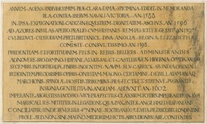 Wolverhampton – Richard Leveson admirális latin sírfelirata a Szent Péter-templomban: toll- és tusrajz, nd [?19. század] (rajz) alkotó: School English